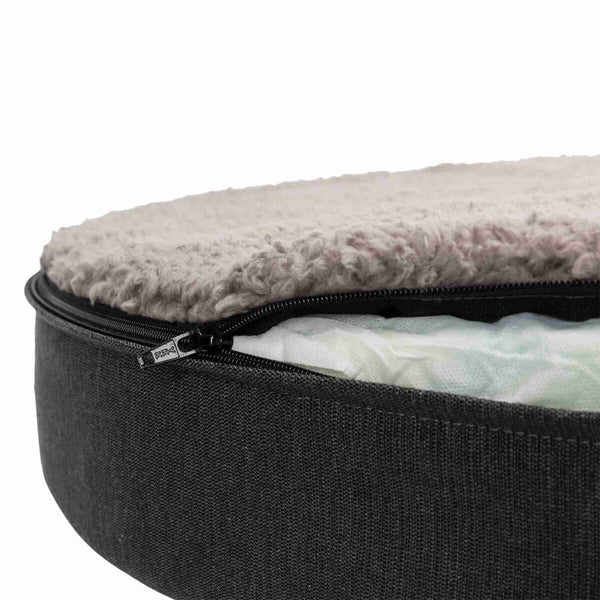 Vital Sofa Bendson, gris foncé/gris clair, ovale