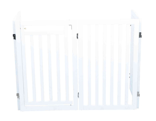 Dog safety gate, 4-part, with small door, 60-160×81cm,