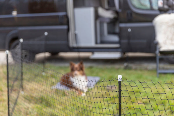 Mobiler Zaun für Hunde, 15 m, schwarz