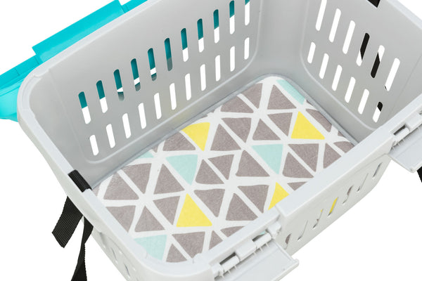 Midi-Capri transport box, turquoise/silver