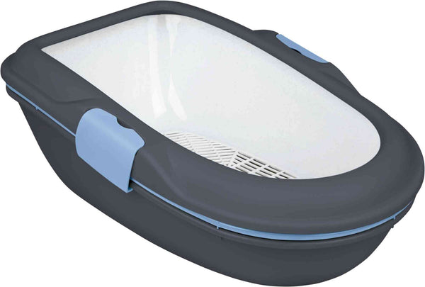 Berto Litter Box, 39×22×59cm, Dark Grey/Pastel Blue/Grey