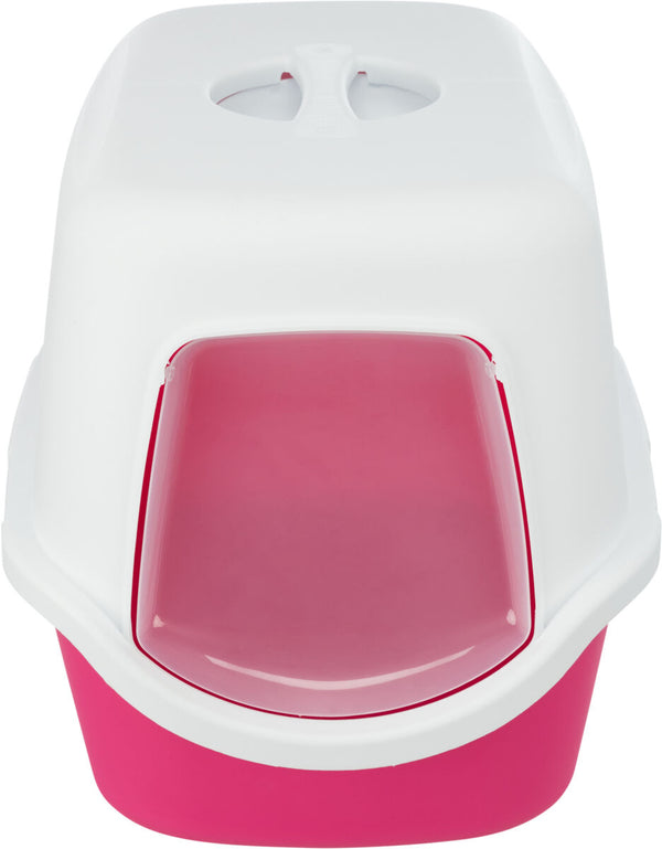 Vico Litter Box, with Hood, Pink/White