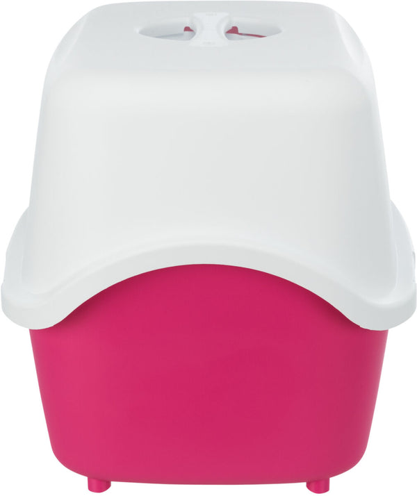 Vico Litter Box, with Hood, Pink/White