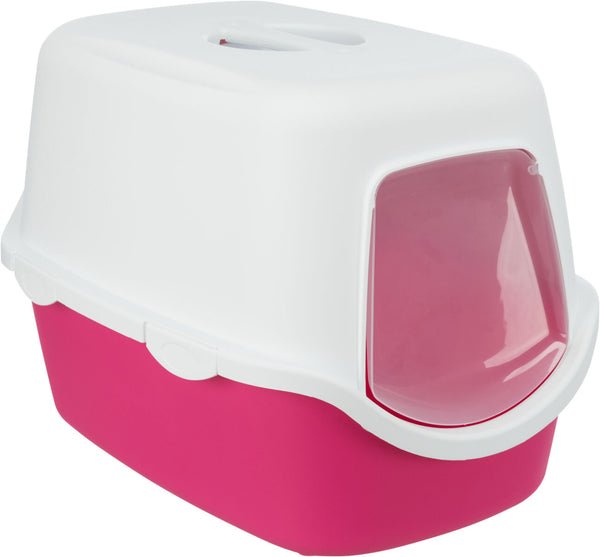 Vico Litter Box, with Hood, Pink/White