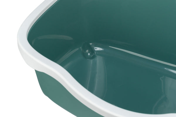 Davio litter box, with rim, 56×26×39 cm, green/white