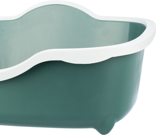 Davio litter box, with rim, 56×26×39 cm, green/white