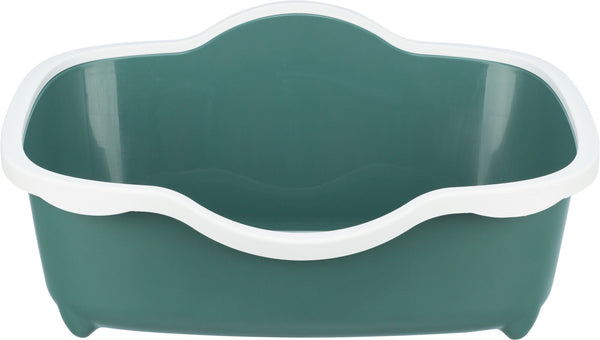 Davio litter box, with rim, 56×26×39 cm, green/white