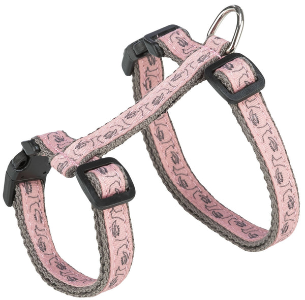 Cat harness with leash, 27-45 cm/13 mm, 1.20 m, grey/pink