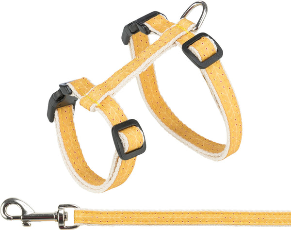 Cat harness with leash, 27-45 cm/13 mm, 1.20 m, ochre