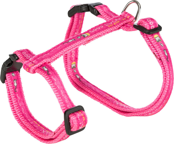 Cat harness with leash, with pattern, nylon, 1.20m for large cat