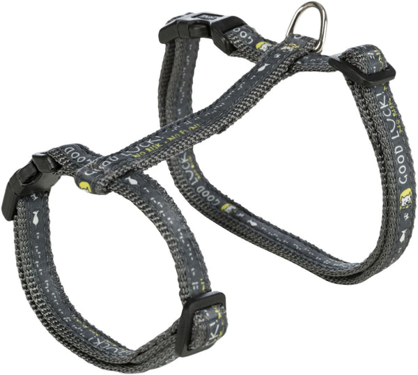 Cat harness with leash, with pattern, nylon, 1.20m for large cat