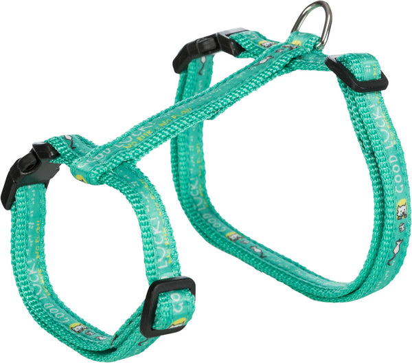 Cat harness with leash, with pattern, nylon, 1.20m for large cat