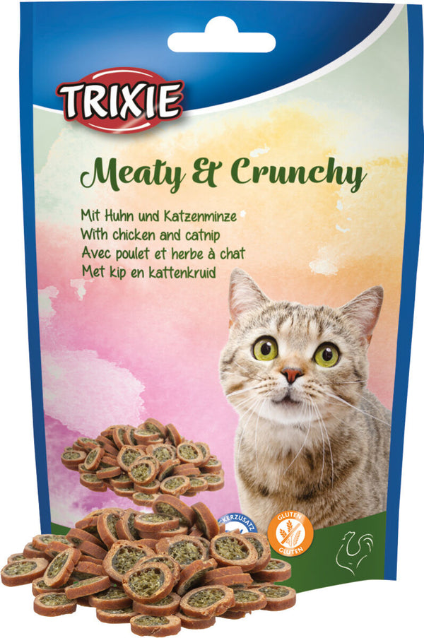 Meaty > Crunchy au poulet et à l'herbe à chat, 50 g