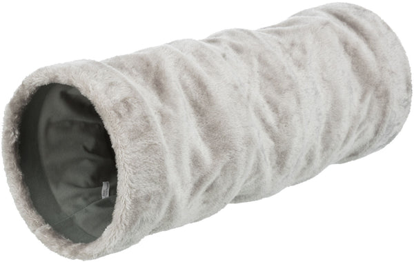 Tunnel de jeu, peluche, ø 22 × 60 cm, gris