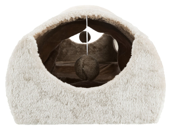 scratching tunnel, 110×30×38cm, light grey/brown