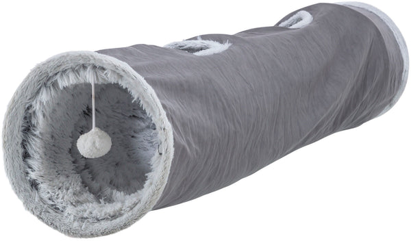 Tunnel de jeu Harvey, peluche, ø 27×116cm, gris