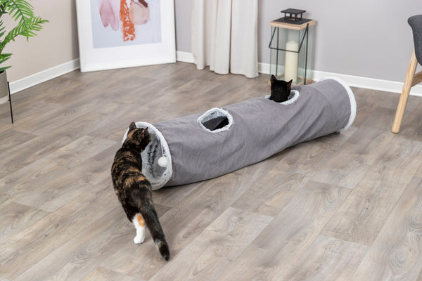 Harvey play tunnel, plush, ø 27×116cm, grey