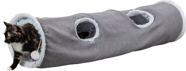 Harvey play tunnel, plush, ø 27×116cm, grey