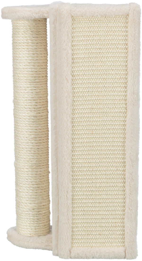 Scratching board for corners with trunk, 15×50×15cm, beige