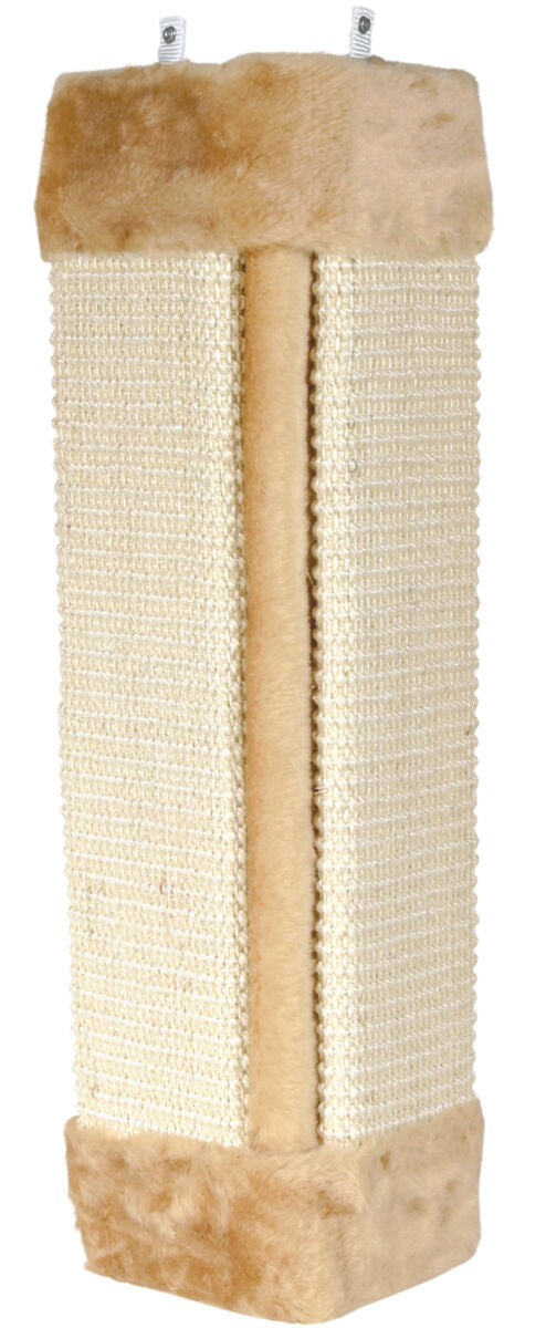 Scratching post for bedroom corner, beige