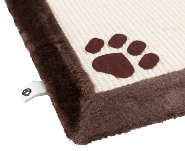 Scratching mat, plush, dark brown