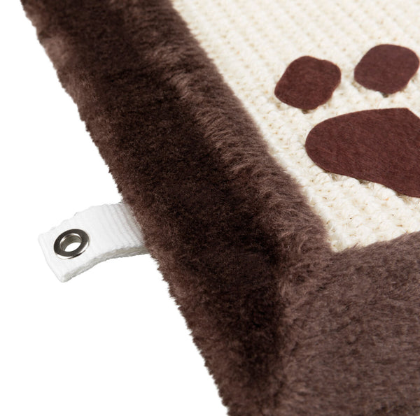 Scratching mat, plush, dark brown