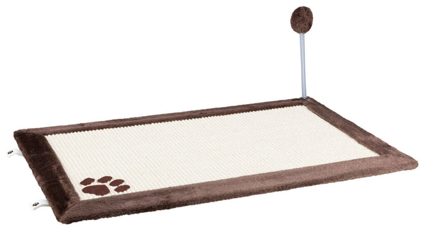 Tapis grattoir, peluche, marron foncé