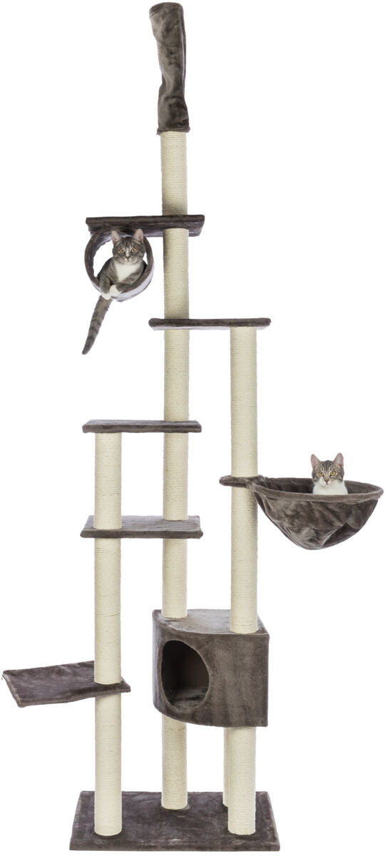 "Madrid" cat tree, floor to ceiling, gray - 2Cart.