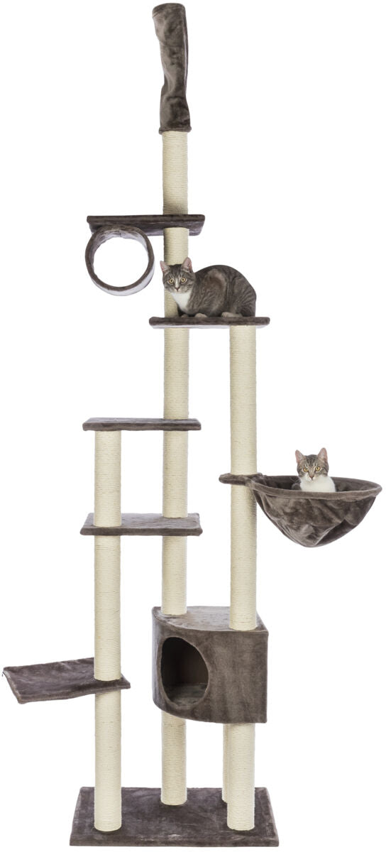 "Madrid" cat tree, floor to ceiling, gray - 2Cart.