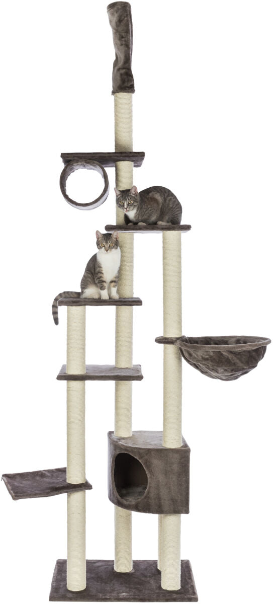 "Madrid" cat tree, floor to ceiling, gray - 2Cart.