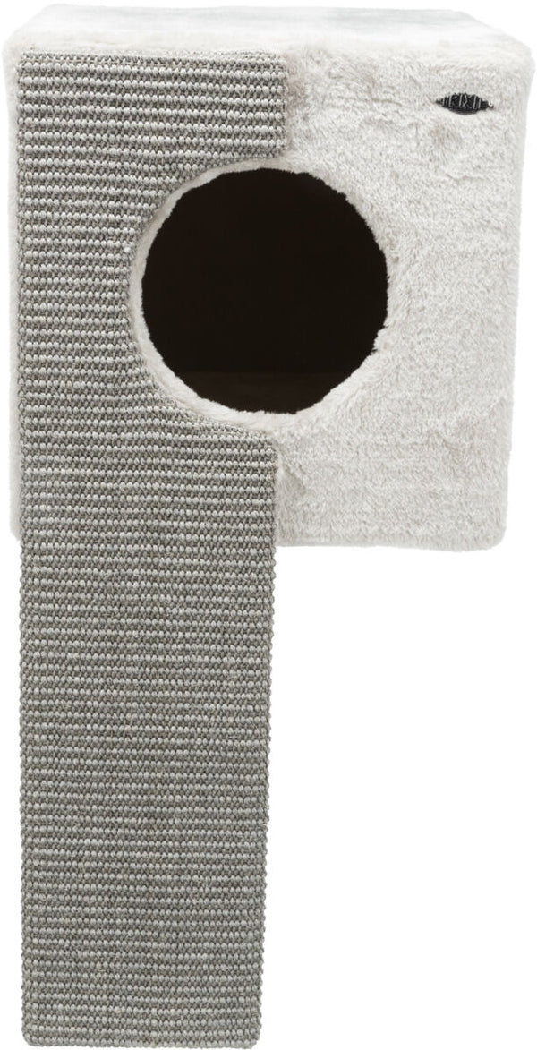 Cozy cave for shelves with scratching post, 33×70×37cm, grey