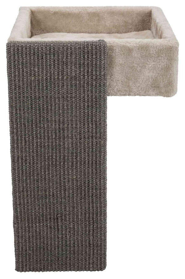 Lit pour étagère avec planche à gratter, 33×48×37cm, gris clair