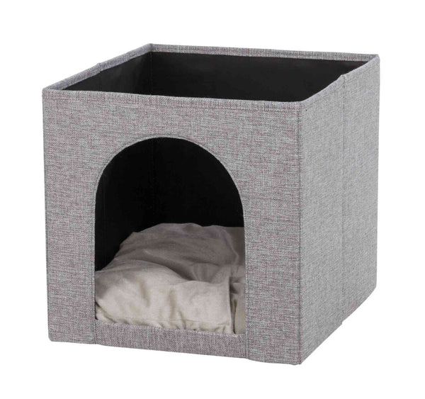 Caverne douillette Ella pour étagère, 33×33×37cm, gris