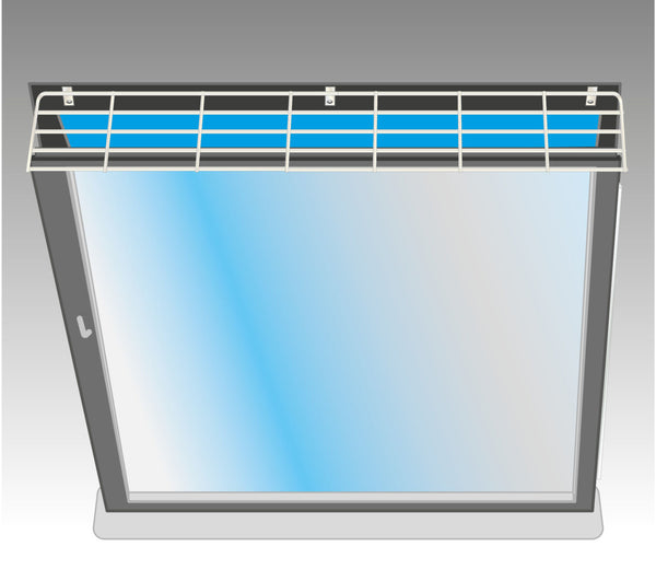 Protective grille for tilting window, square, white