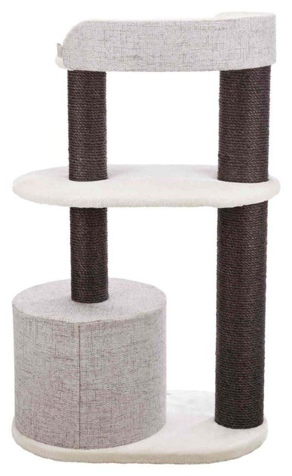 Arbre à chat XXL Cara, 128 cm, blanc/gris