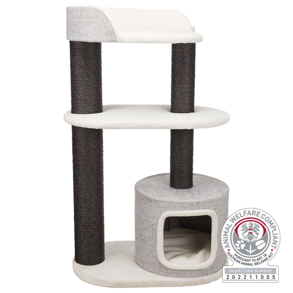 XXL Cara cat tree, 128 cm, white/grey