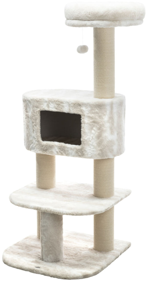 Nelli cat tree, 140cm, white/taupe