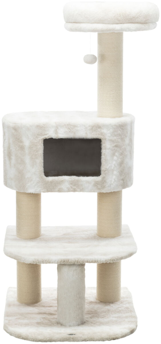 Nelli cat tree, 140cm, white/taupe