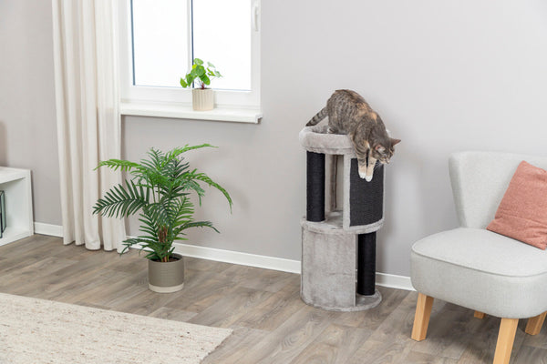 Cat Tower Giorgia, ø 38×82cm, gray