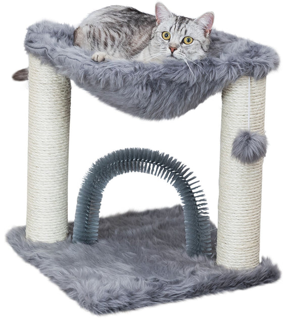 Arbre à chat Baza avec brosse, 50cm, gris