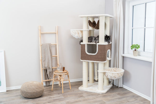 XXL Humberto cat tree, 174 cm, cream/dark brown