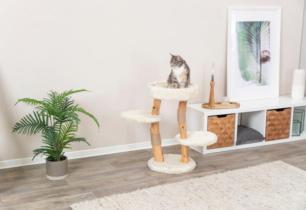 Santo Cat Tree, Real Wood, Cream