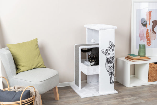 Maria cat tree, 101cm, white/grey