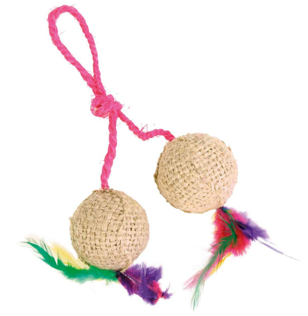 2 jute balls with catnip