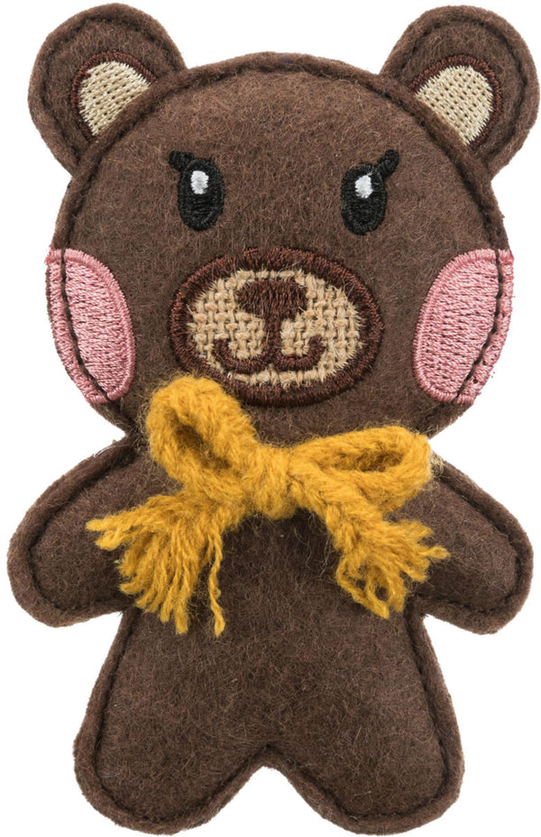 Bear, fabric, catnip, 10cm