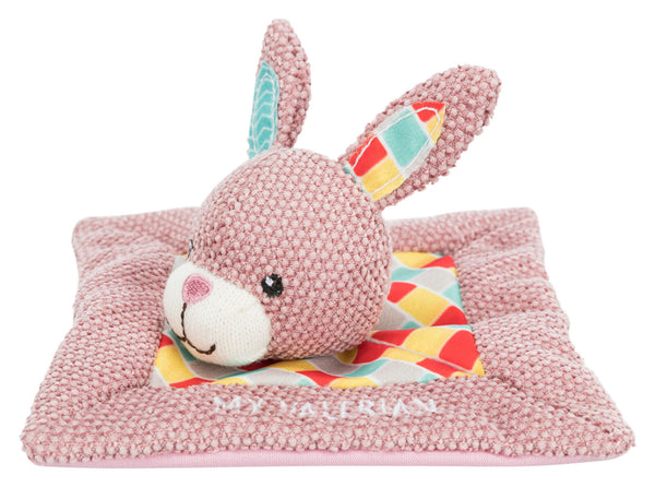 Doudou lapin Junior, My Valerian, tissu, 13×13cm