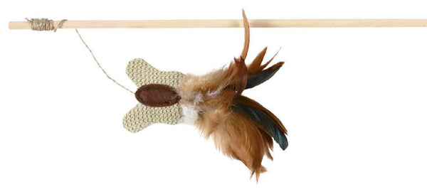 Bâton de jeu avec papillon et plumes, Catnip