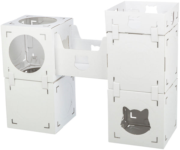 Meuble pour chats Casa Cara, carton, 93×72×30,5cm, blanc