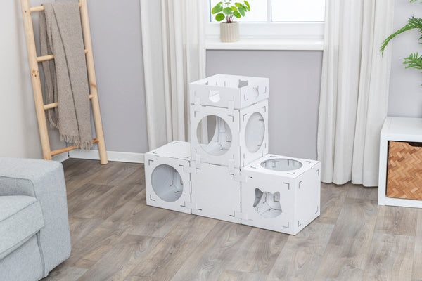 Casa Cara cat furniture, cardboard, 93×72×30.5cm, white