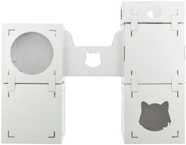 Meuble pour chats Casa Cara, carton, 93×72×30,5cm, blanc